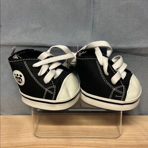 BUILD A BEAR WORKSHOP BAB BLACK & WHITE TENNIS SHOES HIGH TOP SNEAKERS